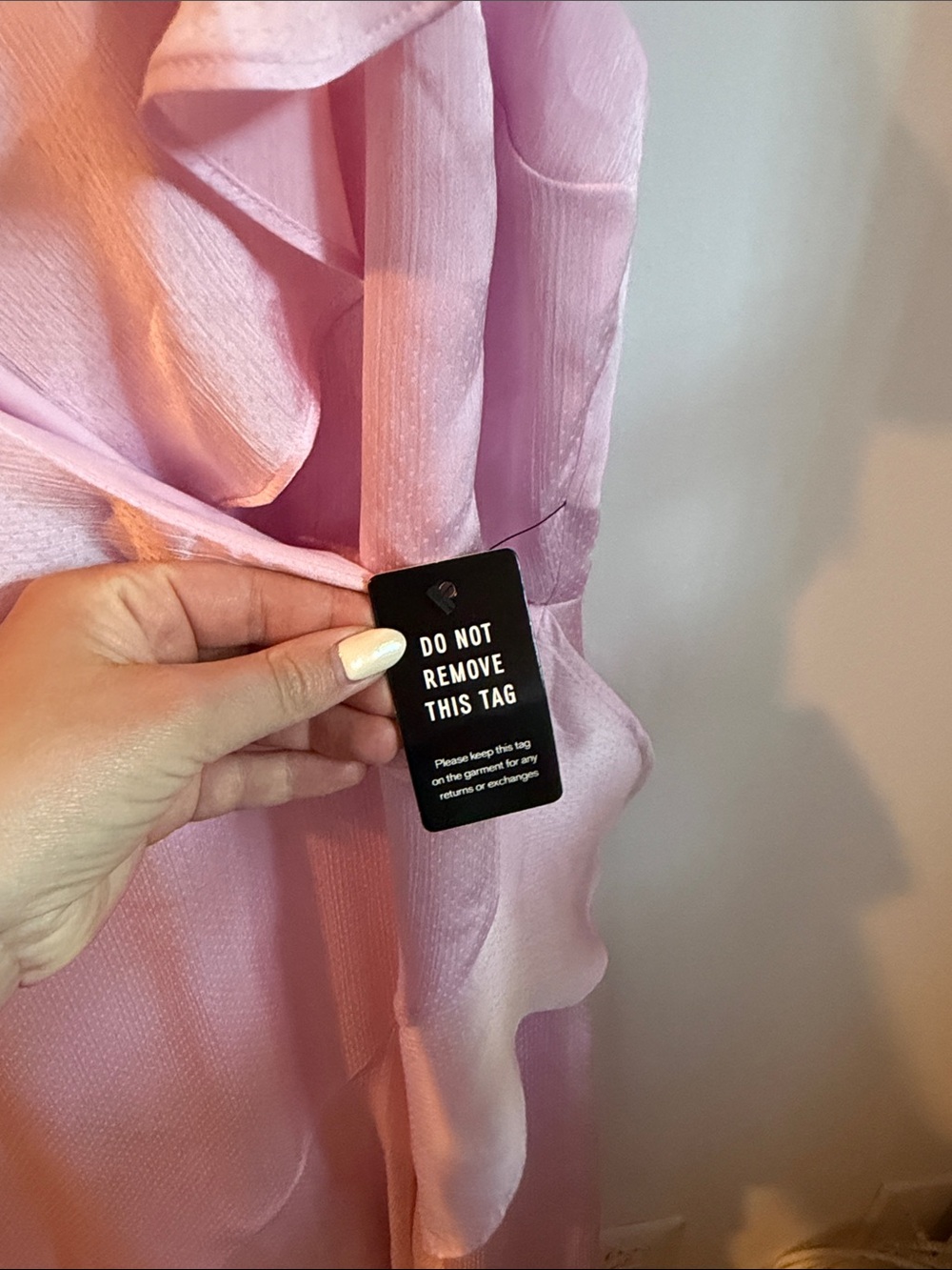 Express Light Pink Ruffle-Trim High-Low Slip Dress - Picture 5 of 8